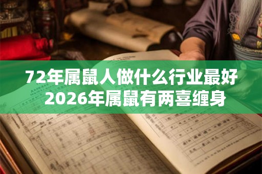 72年属鼠人做什么行业最好  2026年属鼠有两喜缠身