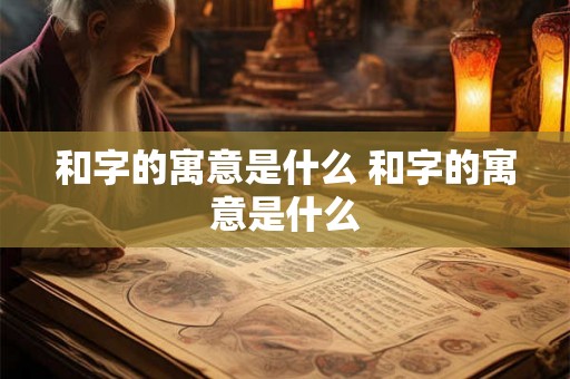 和字的寓意是什么 和字的寓意是什么
