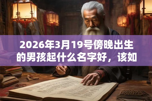 2026年3月19号傍晚出生的男孩起什么名字好，该如何取名？