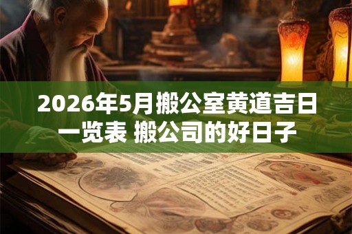 2026年5月搬公室黄道吉日一览表 搬公司的好日子