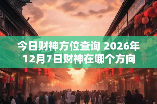今日财神方位查询 2026年12月7日财神在哪个方向
