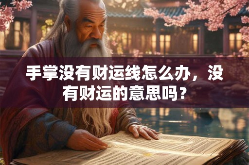 手掌没有财运线怎么办，没有财运的意思吗？