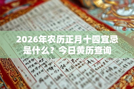 2026年农历正月十四宜忌是什么?今日黄历查询 2026年农历正月十四宜忌是什么?今日黄历查询