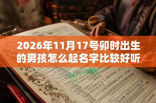2026年11月17号卯时出生的男孩怎么起名字比较好听