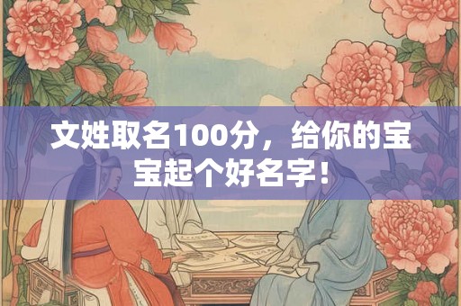 文姓取名100分，给你的宝宝起个好名字！