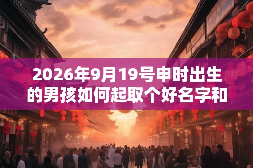 2026年9月19号申时出生的男孩如何起取个好名字和五行属性