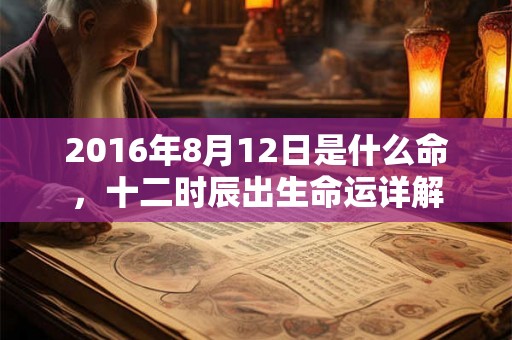 2016年8月12日是什么命,十二时辰出生命运详解 2016年8月12日是什么命,十二时辰出生命运详解