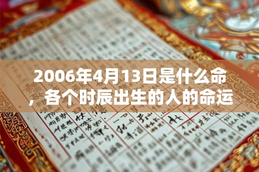 2006年4月13日是什么命，各个时辰出生的人的命运