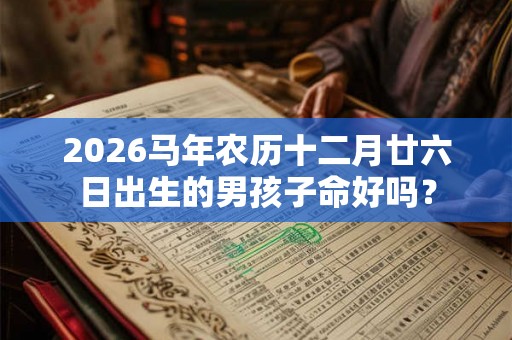2026马年农历十二月廿六日出生的男孩子命好吗？