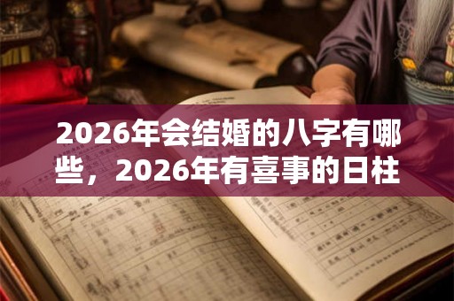 2026年会结婚的八字有哪些，2026年有喜事的日柱解析