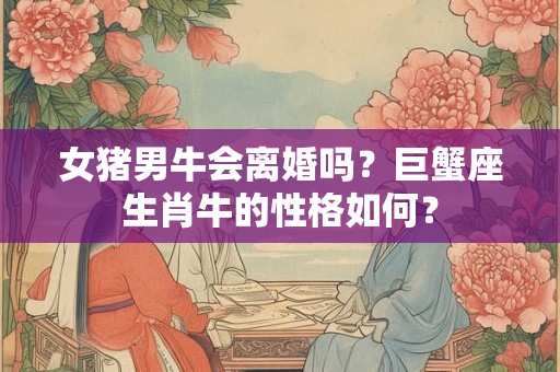 女猪男牛会离婚吗？巨蟹座生肖牛的性格如何？