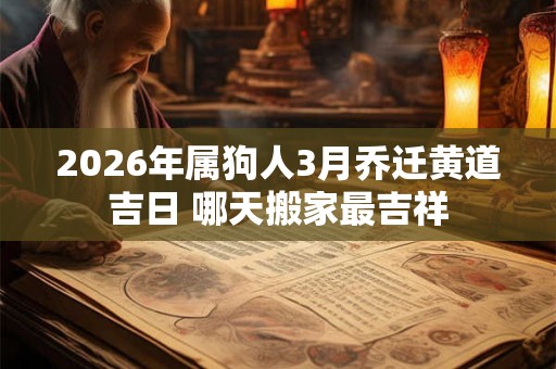 2026年属狗人3月乔迁黄道吉日 哪天搬家最吉祥