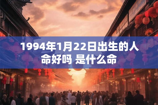 1994年1月22日出生的人命好吗 是什么命