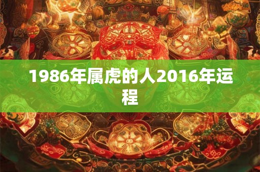 1986年属虎的人2016年运程