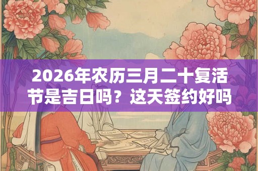 2026年农历三月二十复活节是吉日吗？这天签约好吗？