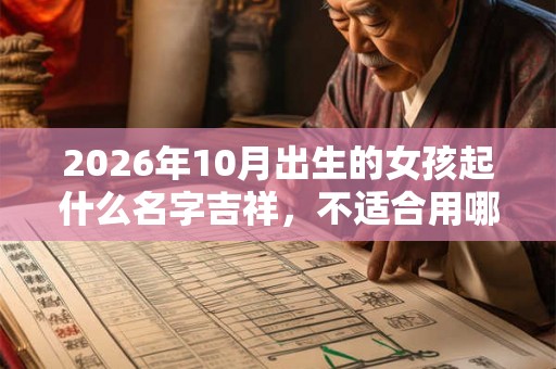 2026年10月出生的女孩起什么名字吉祥,不适合用哪些字 2026年10月出生的女孩起什么名字吉祥,不适合用哪些字