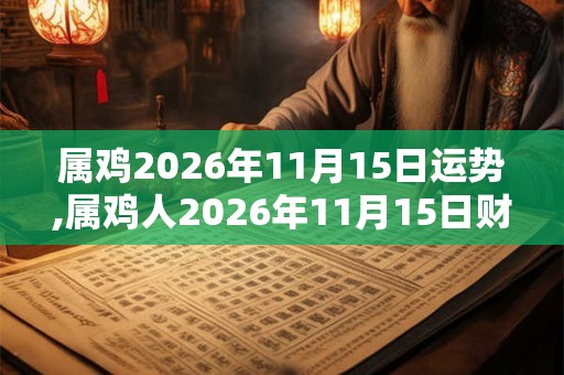 属鸡2026年11月15日运势,属鸡人2026年11月15日财运,生肖鸡2026年11月15日运势