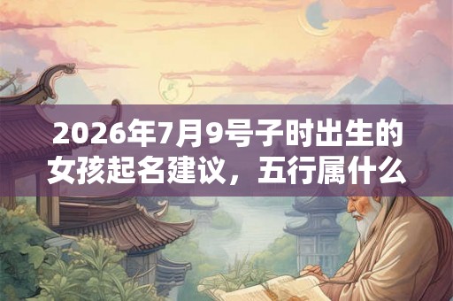2026年7月9号子时出生的女孩起名建议，五行属什么