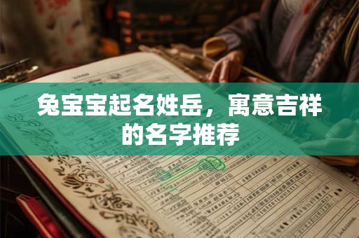 兔宝宝起名姓岳,寓意吉祥的名字推荐 兔宝宝起名姓岳,寓意吉祥的名字推荐