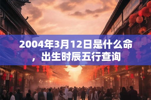 2004年3月12日是什么命，出生时辰五行查询