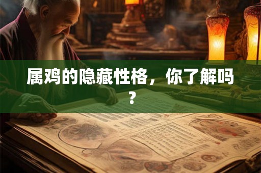 属鸡的隐藏性格，你了解吗？