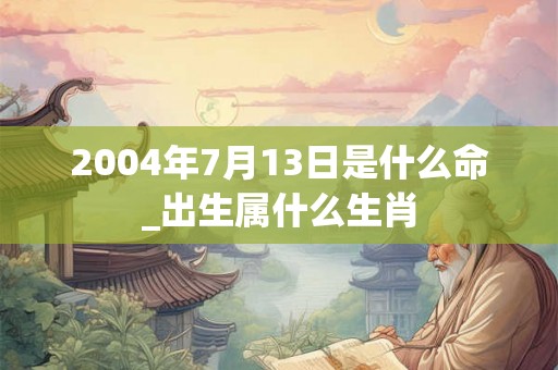 2004年7月13日是什么命_出生属什么生肖