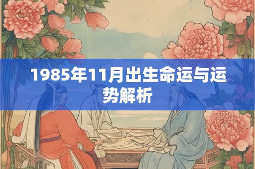 1985年11月出生命运与运势解析