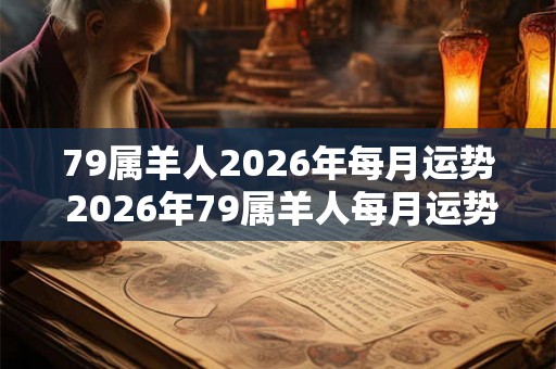79属羊人2026年每月运势 2026年79属羊人每月运势如何 79属羊人2026年每月运势 2026年79属羊人每月运势如何