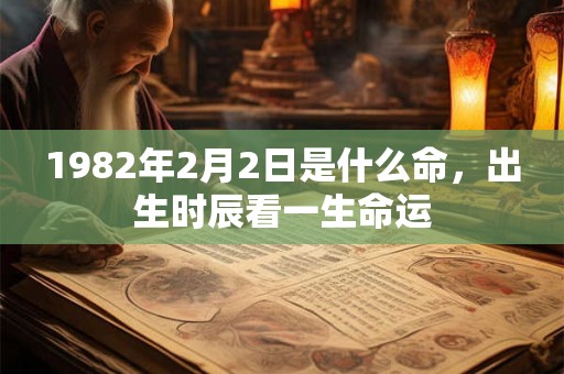 1982年2月2日是什么命，出生时辰看一生命运