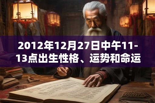2012年12月27日中午11-13点出生性格、运势和命运