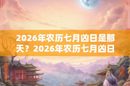 2026年农历七月凶日是那天？2026年农历七月凶日查询