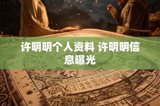 许明明个人资料 许明明信息曝光