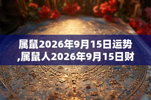属鼠2026年9月15日运势,属鼠人2026年9月15日财运,生肖鼠2026年9月15日运势