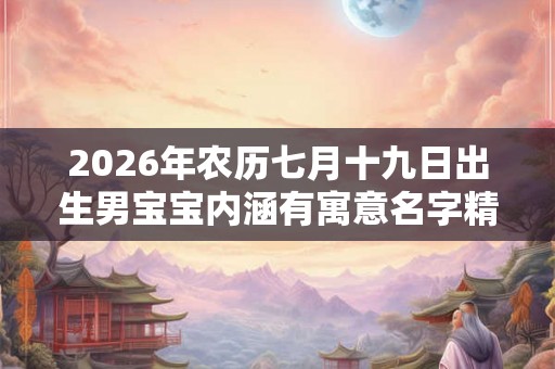 2026年农历七月十九日出生男宝宝内涵有寓意名字精选