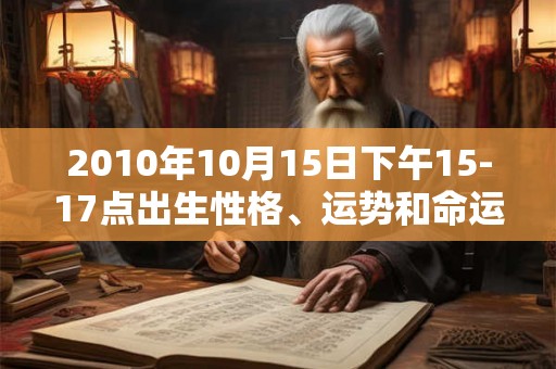 2010年10月15日下午15-17点出生性格、运势和命运