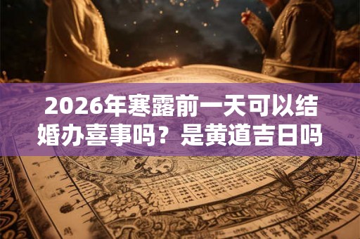 2026年寒露前一天可以结婚办喜事吗？是黄道吉日吗？