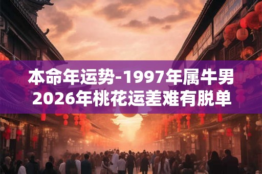 本命年运势-1997年属牛男2026年桃花运差难有脱单机会