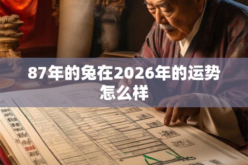 87年的兔在2026年的运势怎么样