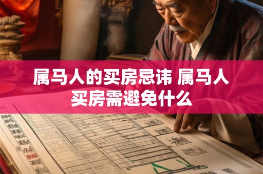 属马人的买房忌讳 属马人买房需避免什么