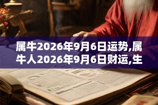 属牛2026年9月6日运势,属牛人2026年9月6日财运,生肖牛2026年9月6日运势 属牛2026年9月6日运势,属牛人2026年9月6日财运,生肖牛2026年9月6日运势