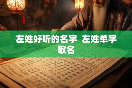 左姓好听的名字  左姓单字取名