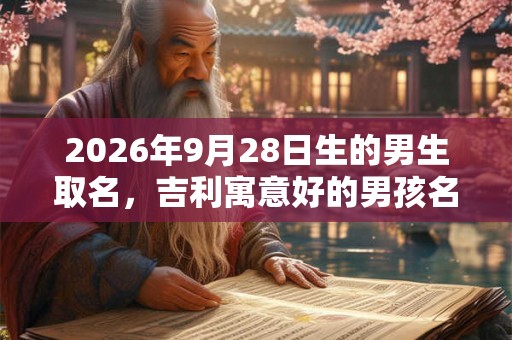 2026年9月28日生的男生取名，吉利寓意好的男孩名字锦集