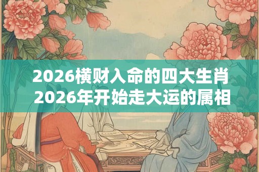 2026横财入命的四大生肖 2026年开始走大运的属相
