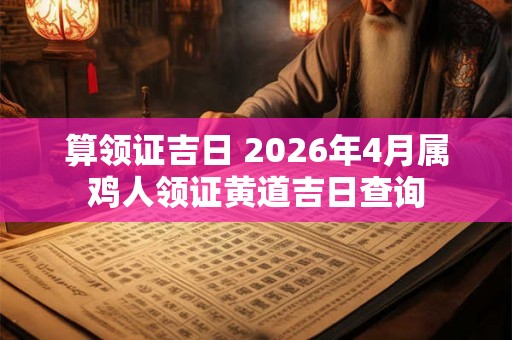 算领证吉日 2026年4月属鸡人领证黄道吉日查询