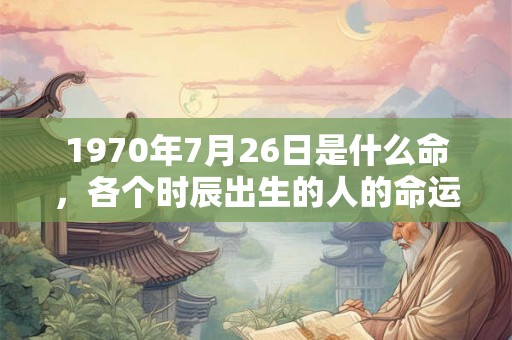 1970年7月26日是什么命，各个时辰出生的人的命运
