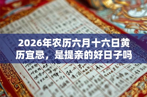 2026年农历六月十六日黄历宜忌，是提亲的好日子吗？