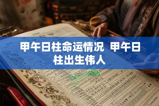 甲午日柱命运情况  甲午日柱出生伟人