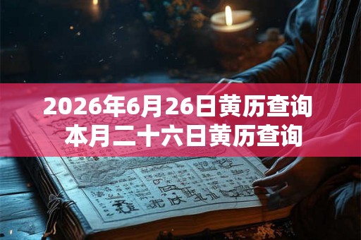 2026年6月26日黄历查询  本月二十六日黄历查询