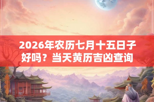 2026年农历七月十五日子好吗？当天黄历吉凶查询