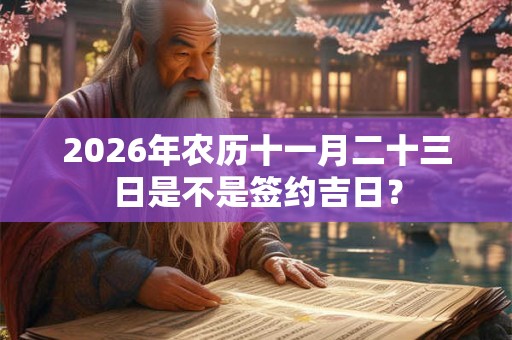 2026年农历十一月二十三日是不是签约吉日？